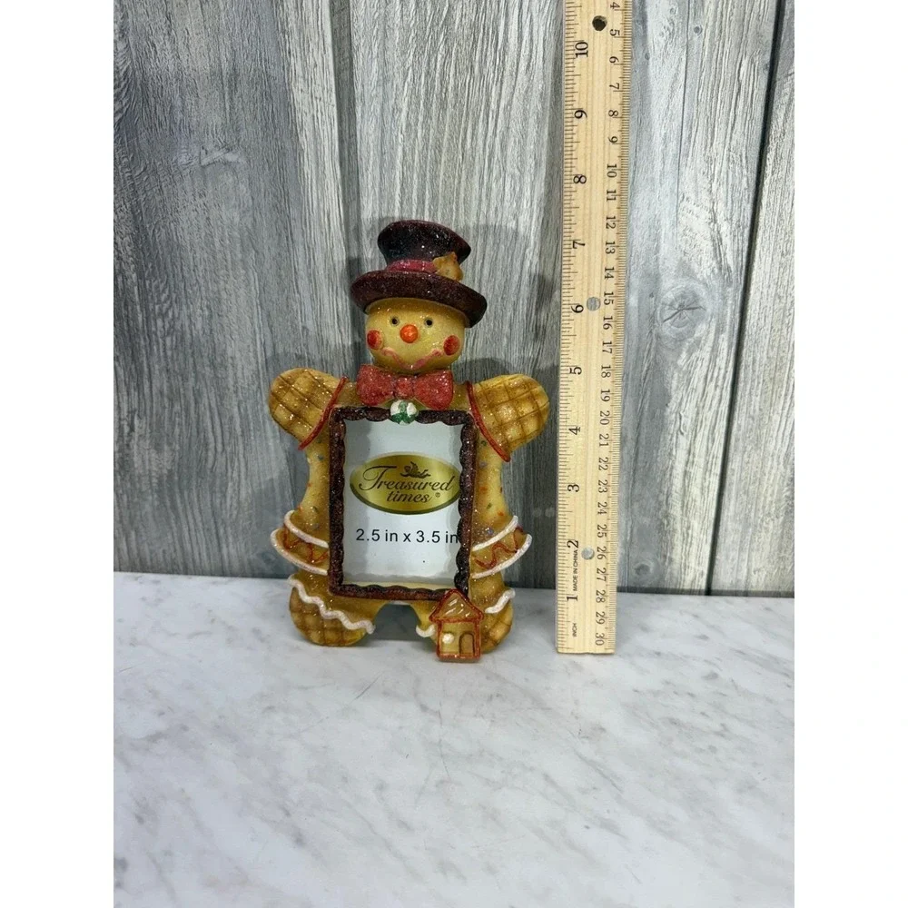 Treasured Times Gingerbread Man Picture Frame Holiday Christmas Decor 2.5x3.5